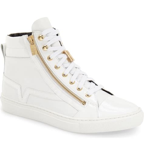 versace blue high top sneakers|versace zipped high top sneakers.